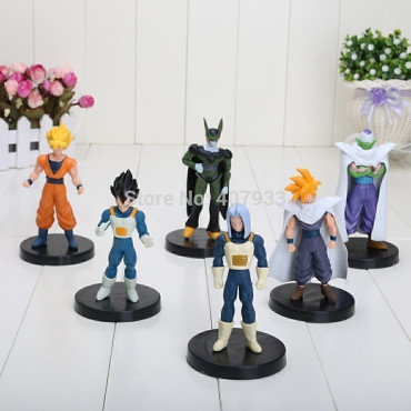 lote de 6 figuras de dragon ball z con goku   vegeta y muchos mas