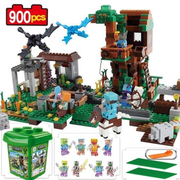 lote piezas minecraft tipo lego con cubo  regalo