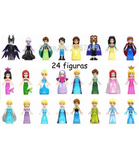 Lote 24 figuras compatibles con lego de princesas