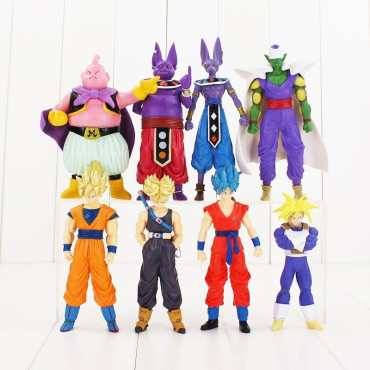 8 unids/lote Beerus Champa de Dragon Ball Z Goku Buu Vegeta Trunks Piccolo muy grandes