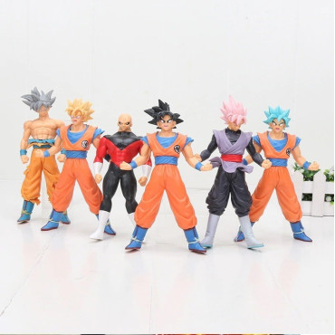18 cm lote 6  figuras Dragon Ball Super Ultra instinto Goku Super Saiyan Rosa Goku negro Jiren PVC figura de acción Juguetes