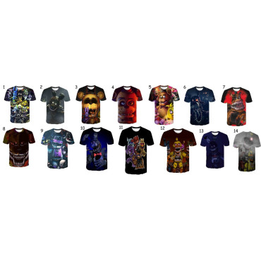 Camiseta manga corta estampado five nights at freddy's