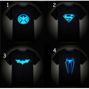 Jersey o camiseta luminosa manga corta superheroes