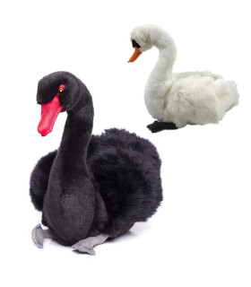Peluche cisne blanco y negro