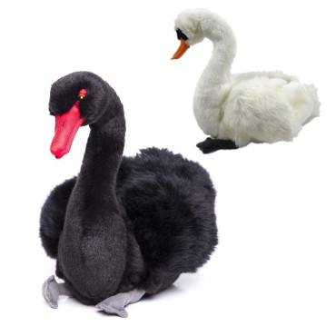 Peluche cisne blanco y negro