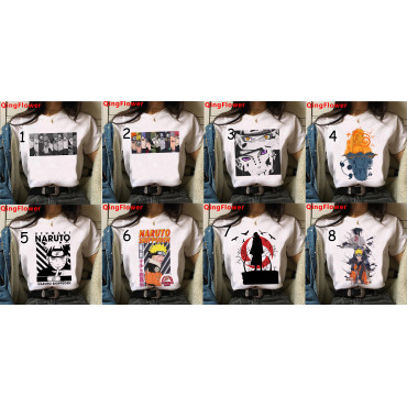 Camiseta manga corta fondo blanco Naruto