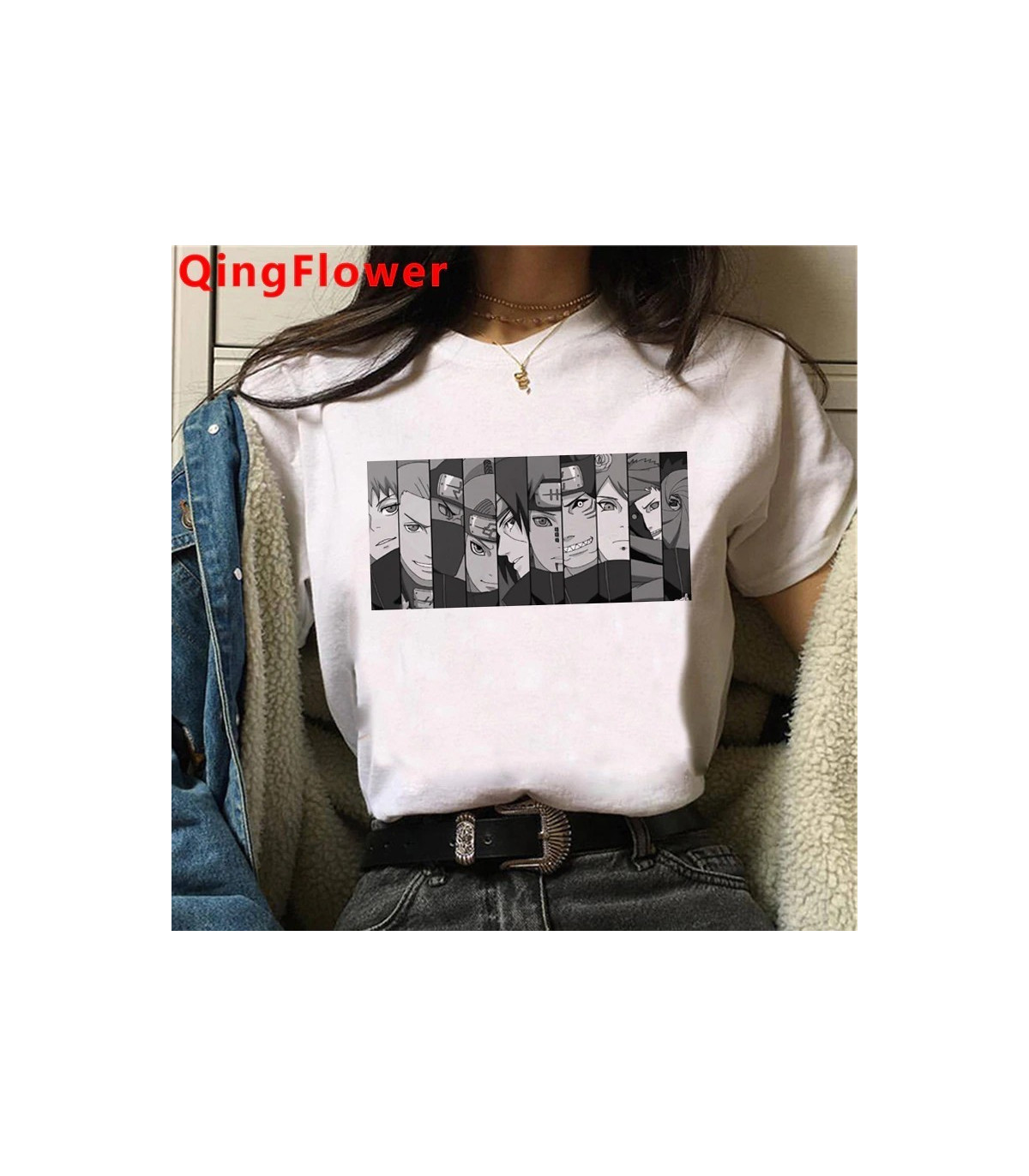Camiseta manga corta fondo blanco Naruto