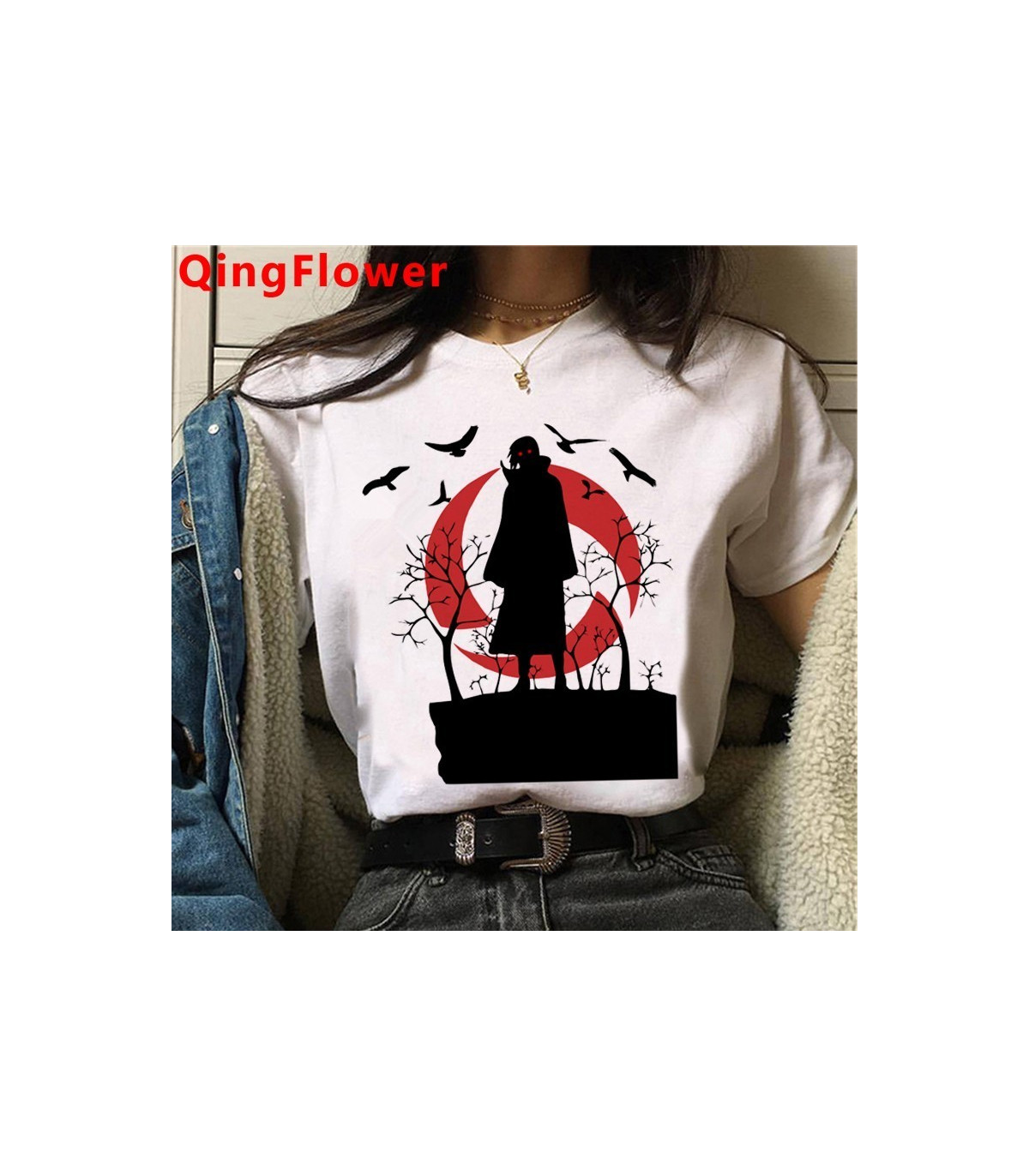 Camiseta manga corta fondo blanco Naruto