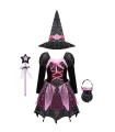 Disfraz bruja negro con purpurina niña