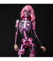 Disfraz malla esqueleto rosa