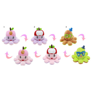 Peluche reversible pulpo con accesorios
