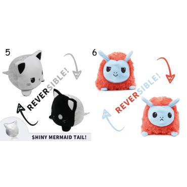 Peluches reversibles de unicornio, narval, gato o monstruo
