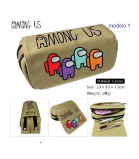 estuche portatodo  doble cremallera among us