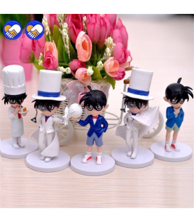 5 figuras set Detective Conan con capa elegante 10 cm PVC
