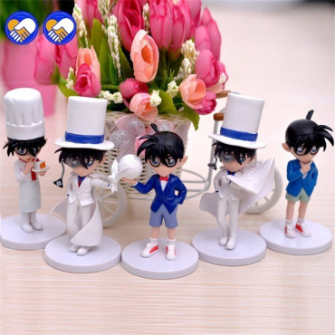 5 figuras set Detective Conan con capa elegante 10 cm PVC