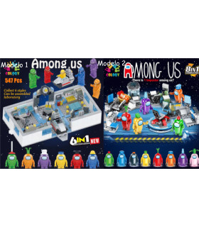 Plataforma con figuras among us compatibles con lego