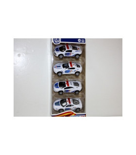 Set 4 Coches Metal Policia