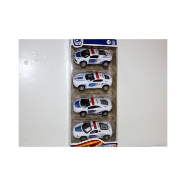 Set 4 Coches Metal Policia