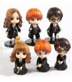 Lote 6 figuras Harry Potter, Hermione Granger, Ron Weasley