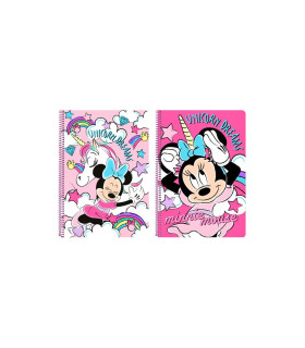 Cuaderno libreta folio 80 hojas y tapas duras de Minnie Mouse 'Unicorns