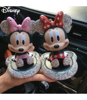 Disney-fiambrera de cristal de dibujos animados de Mickey Mouse y Minnie  Mouse, fiambrera redonda con