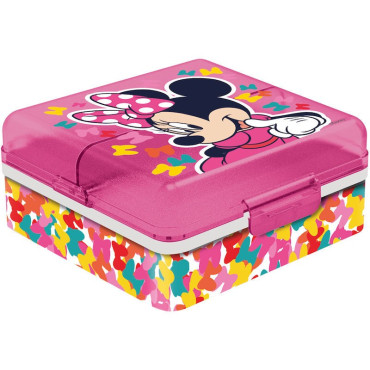 Sandwichera multiple compartimentos cuadrada de Minnie Mouse 'So Edgy Bows' 