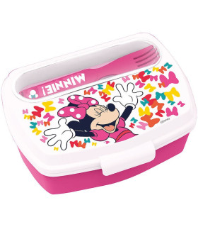 Sandwichera rectangular con cubiertos de Minnie Mouse 'So Edgy Bows' 
