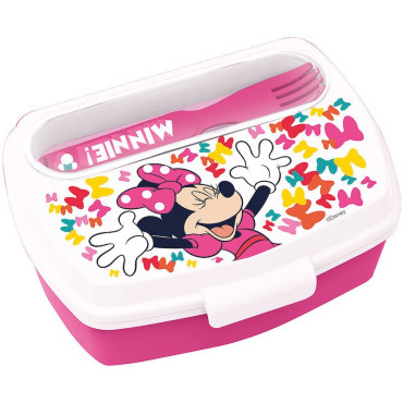 Sandwichera rectangular con cubiertos de Minnie Mouse 'So Edgy Bows' 