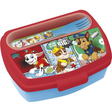 PAW PATROL   Sandwichera rectangular con cubiertos de Paw Patrol La Patrulla Canina 'Comic' Sandwichera rectangular con cubierto
