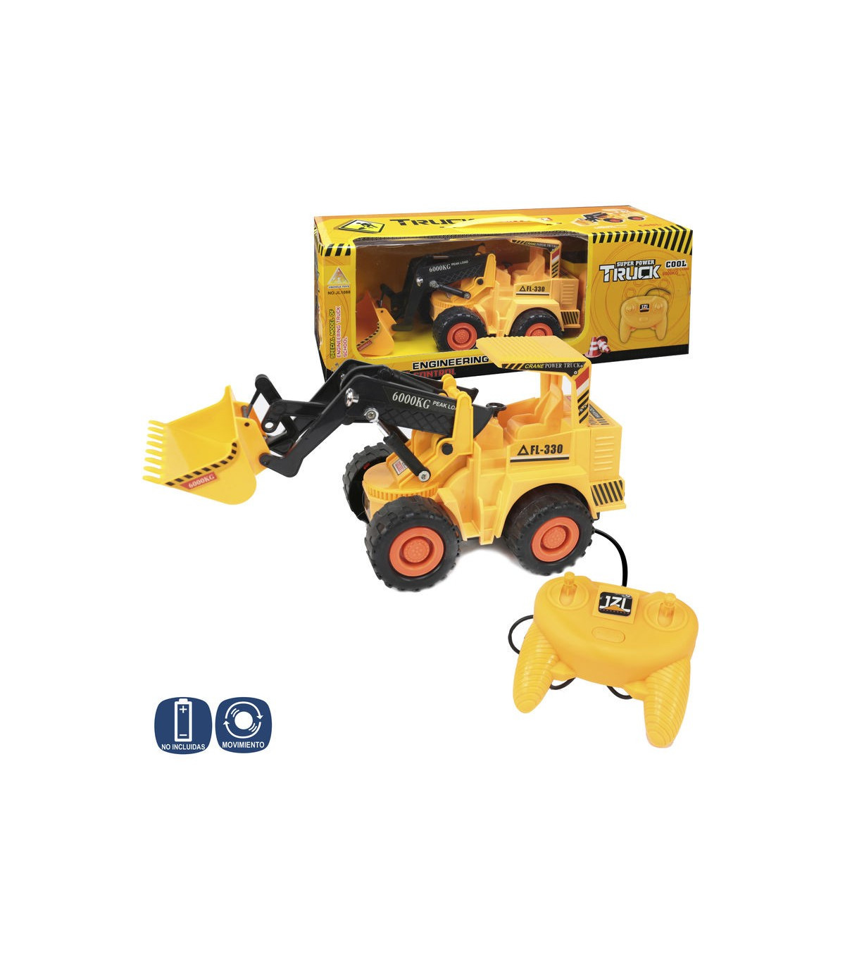 Excavadora naranja radio control truck súper power