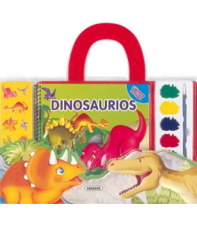 Libro actividades y pintura y pegatinas dinosaurios