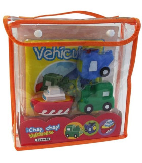 Maletín libro más 3 vehículos bebe
