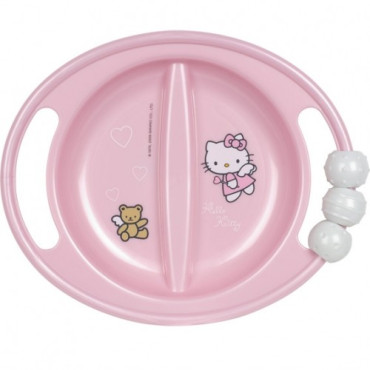 Plato hello kitty rosa y blanco bebe