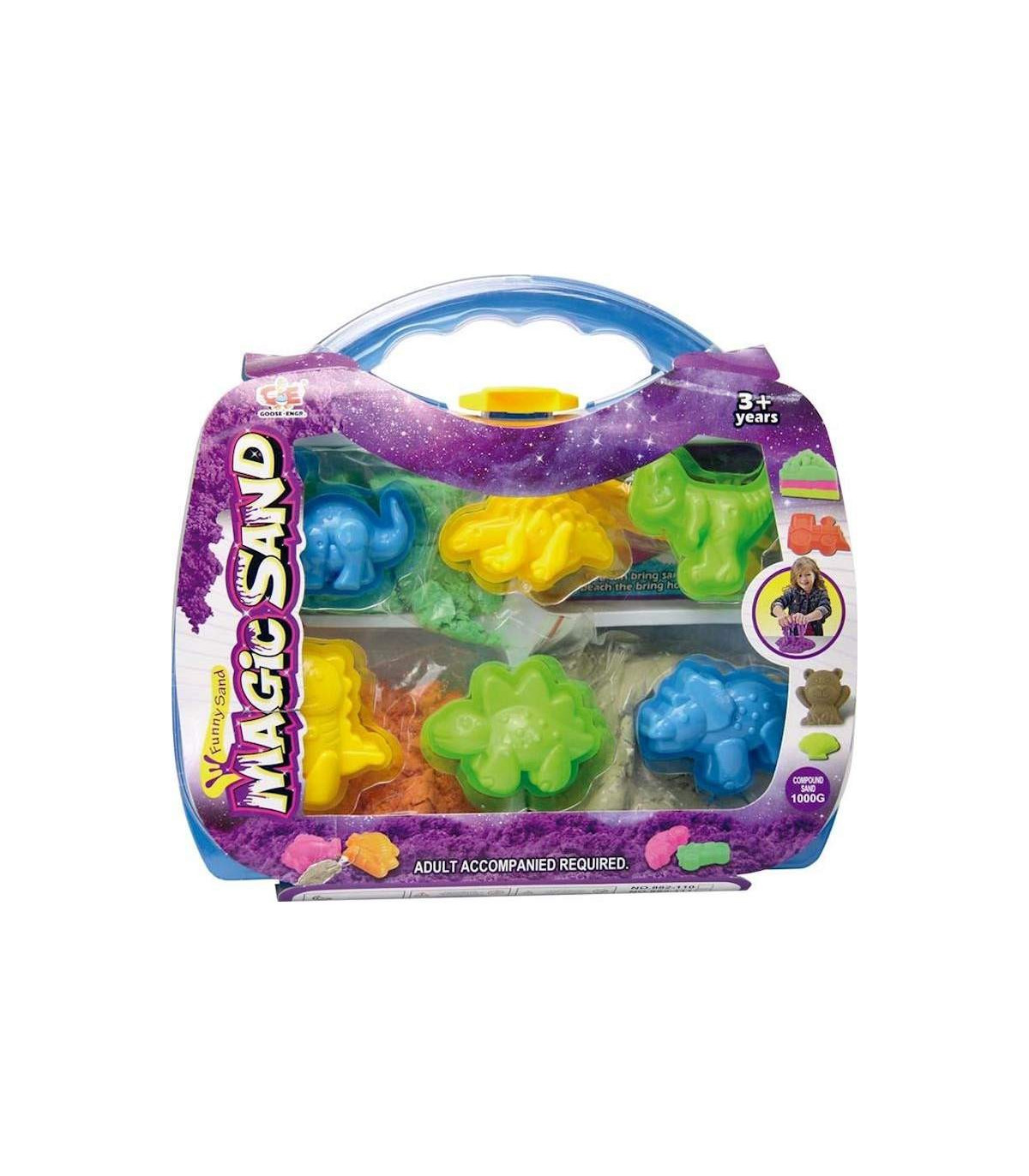Maletín magic sand morado dinosaurios o unicornios
