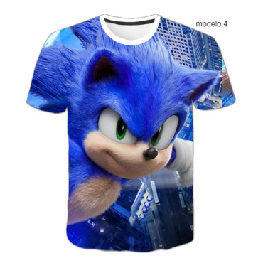 Inicio   camiseta   de Sonic  de manga  corta para niños con impresión 3d camiseta   de Sonic  de manga  corta para niños con im