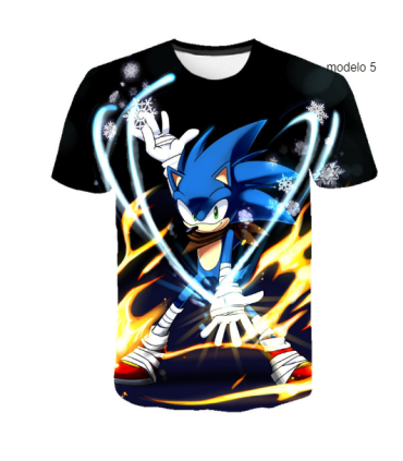 Inicio   camiseta   de Sonic  de manga  corta para niños con impresión 3d camiseta   de Sonic  de manga  corta para niños con im