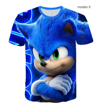 Inicio   camiseta   de Sonic  de manga  corta para niños con impresión 3d camiseta   de Sonic  de manga  corta para niños con im