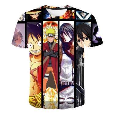 Camisetas  naruto  con impresión 3d