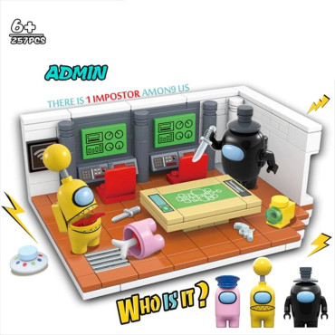 AMONG US   Lote de 4 escenas de among us Compatible con las grandes marcas desmontables Lote de 4 escenas de among us tipo lego 