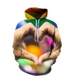 Sudadera  arco iris lgtb corazón con impresión 3d