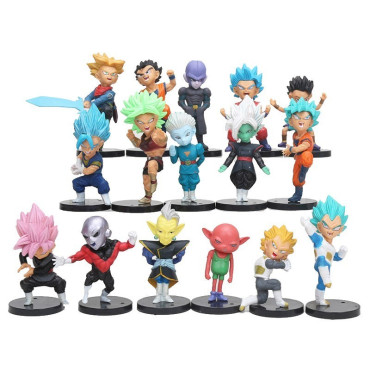 16 figuras Dragon Ball Super 7 cm Chikara no Taikai hijo Goku vegeta Trunks hitto cabba jiren Goku zamasu