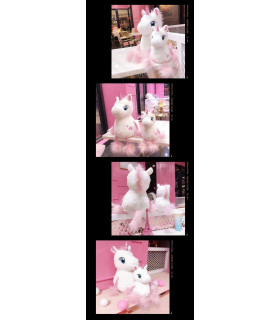 peluche unicornio blanco y rosa