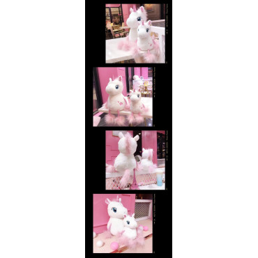 peluche unicornio blanco y rosa