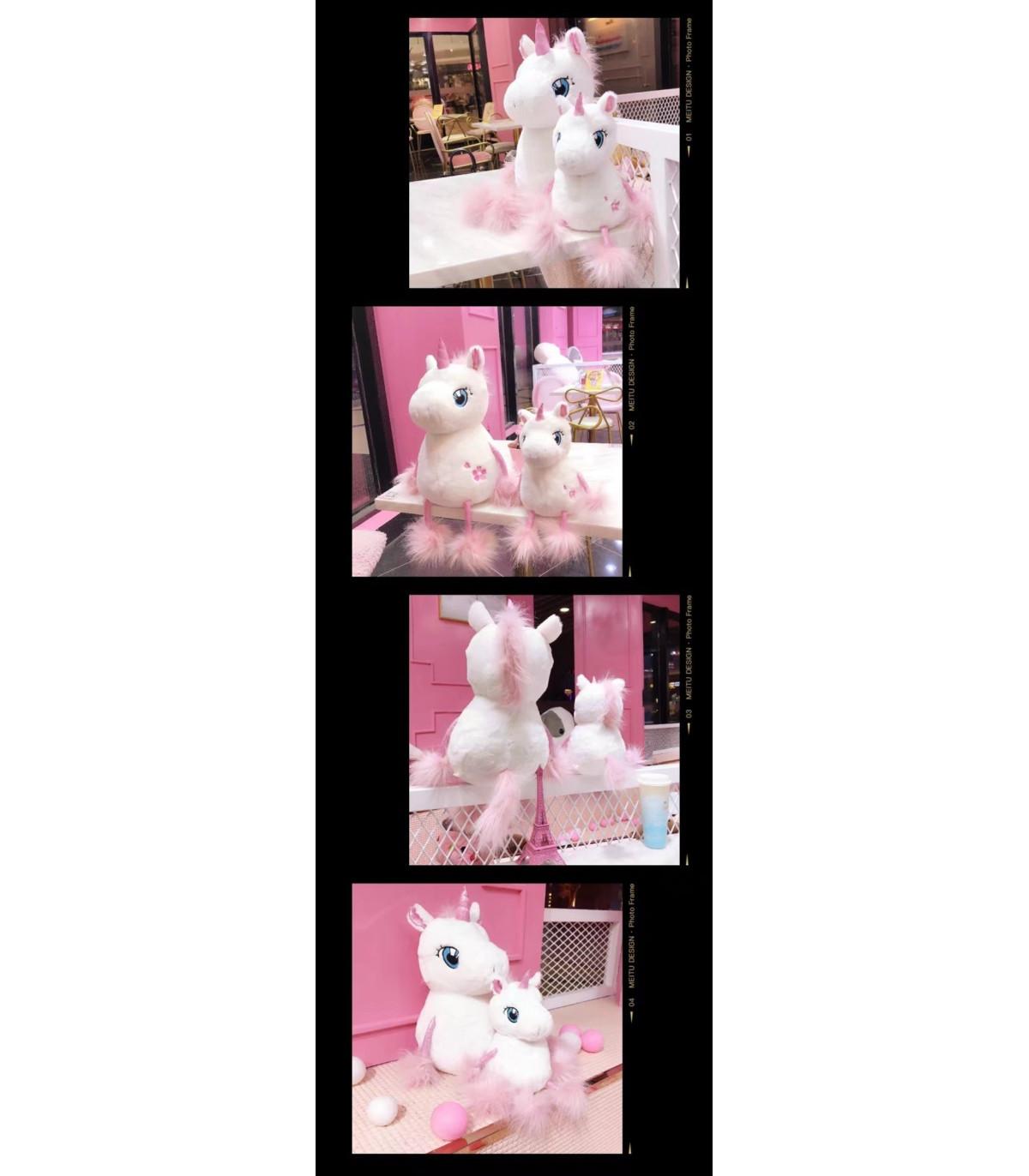 peluche unicornio blanco y rosa