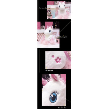 peluche unicornio blanco y rosa
