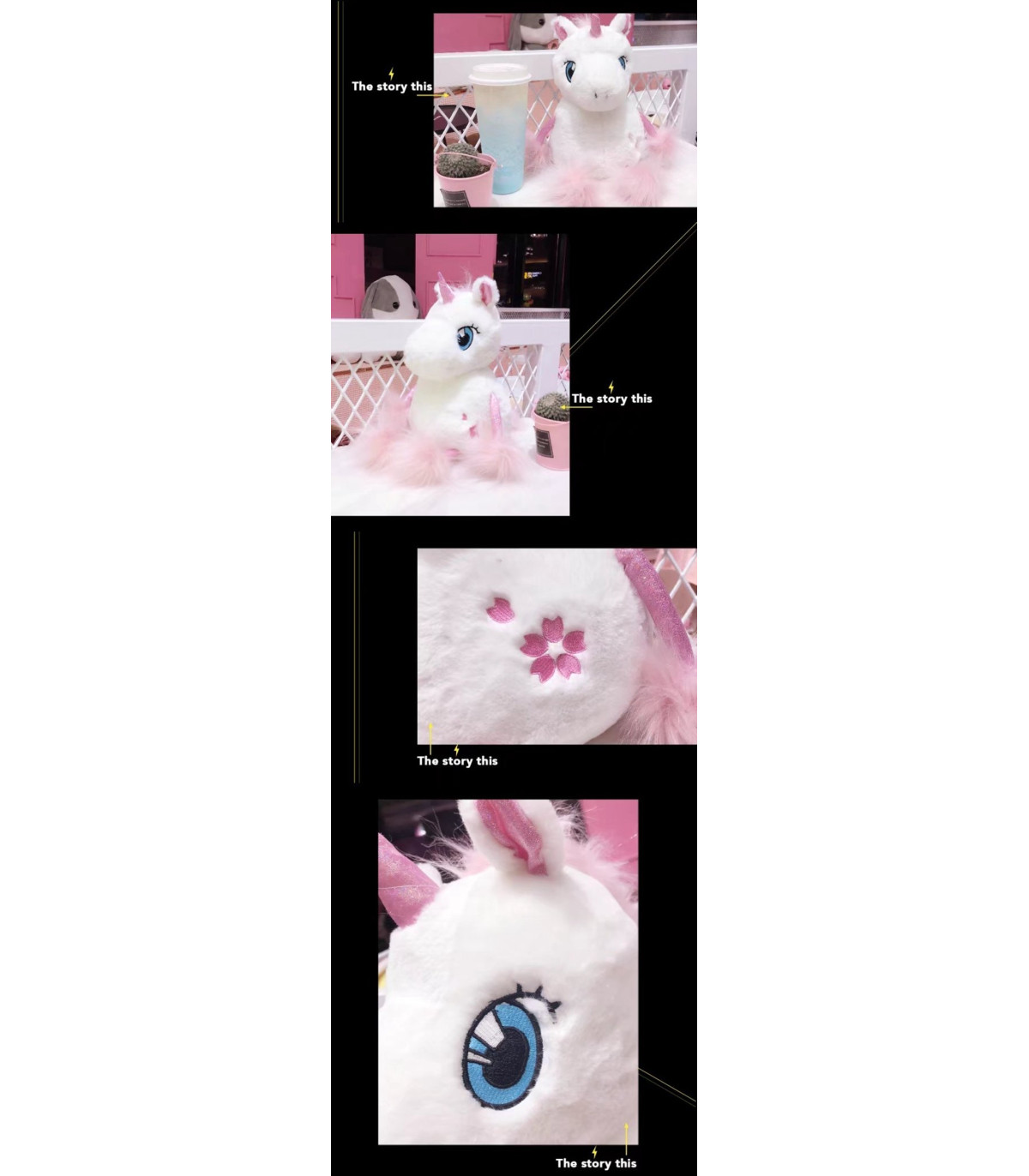 peluche unicornio blanco y rosa