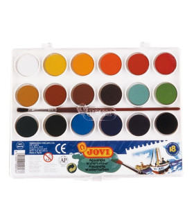 Acuarelas Jovi 18 Colores  Con Pincel 18X13,5(20)¡