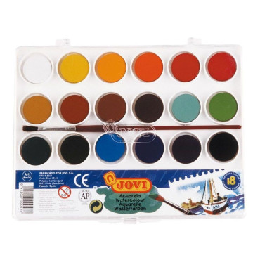 Acuarelas Jovi 18 Colores  Con Pincel 18X13,5(20)¡