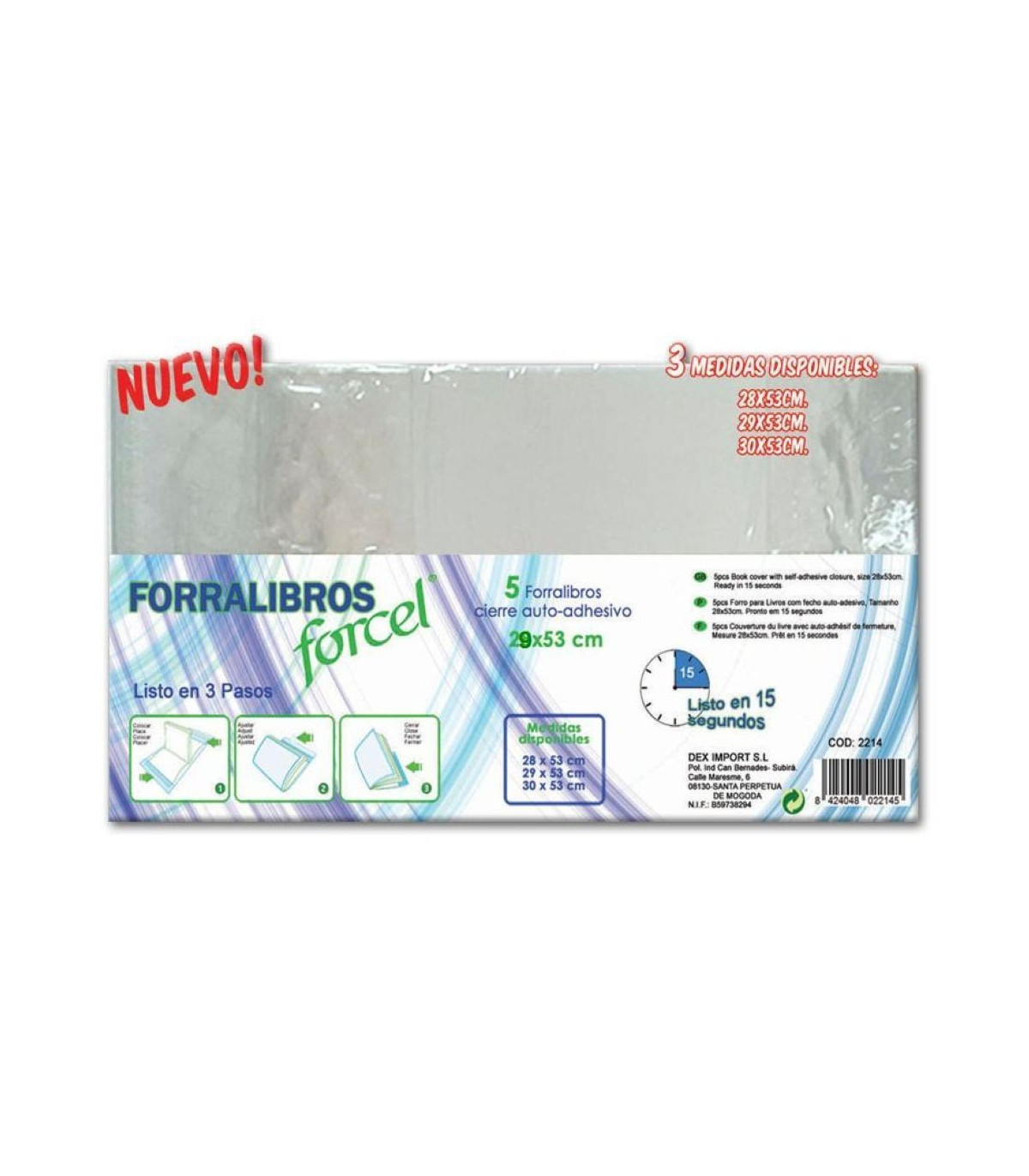 Forro Libros Facil 5 Unidades 29X53Cm