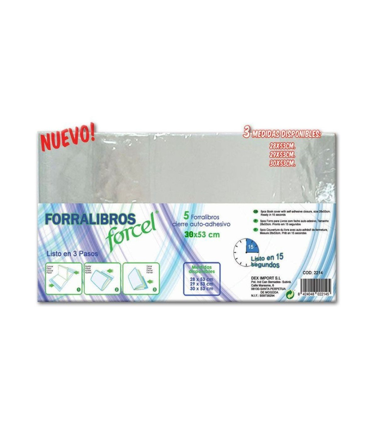 Forro Libros Facil 5 Unidades 30X53Cm